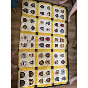 🚔 Vintage Police Patch Quilt — 120 Patches — 80” × 94”